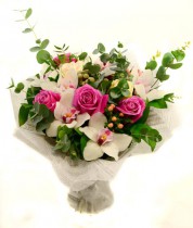 Bouquet of roses and orchids for Mom